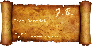 Fecz Benedek névjegykártya