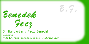 benedek fecz business card